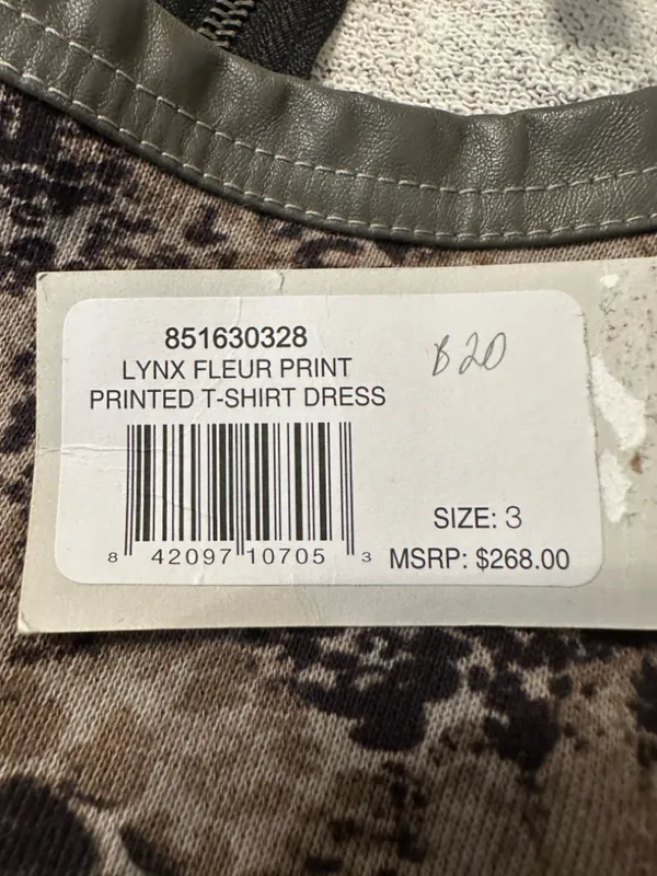 Grey State Cotton Lynx Fluer Printed T-Shirt Dress - NWT - Size 3 (US L) - Image 10
