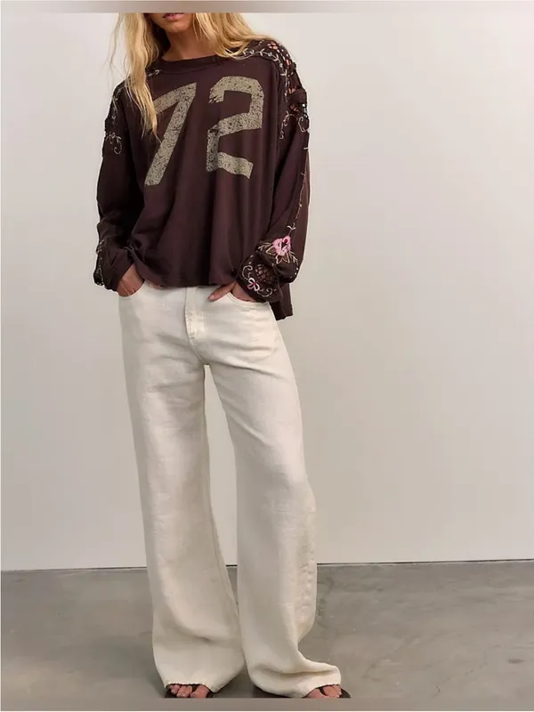 NWT Free People We The Free Lilith Tee - chocolate brown - Medium - Image 6