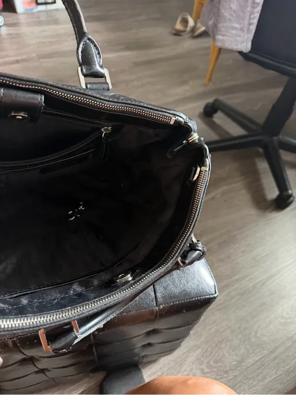 Michael Kors Black Leather Tote Satchel - Image 7