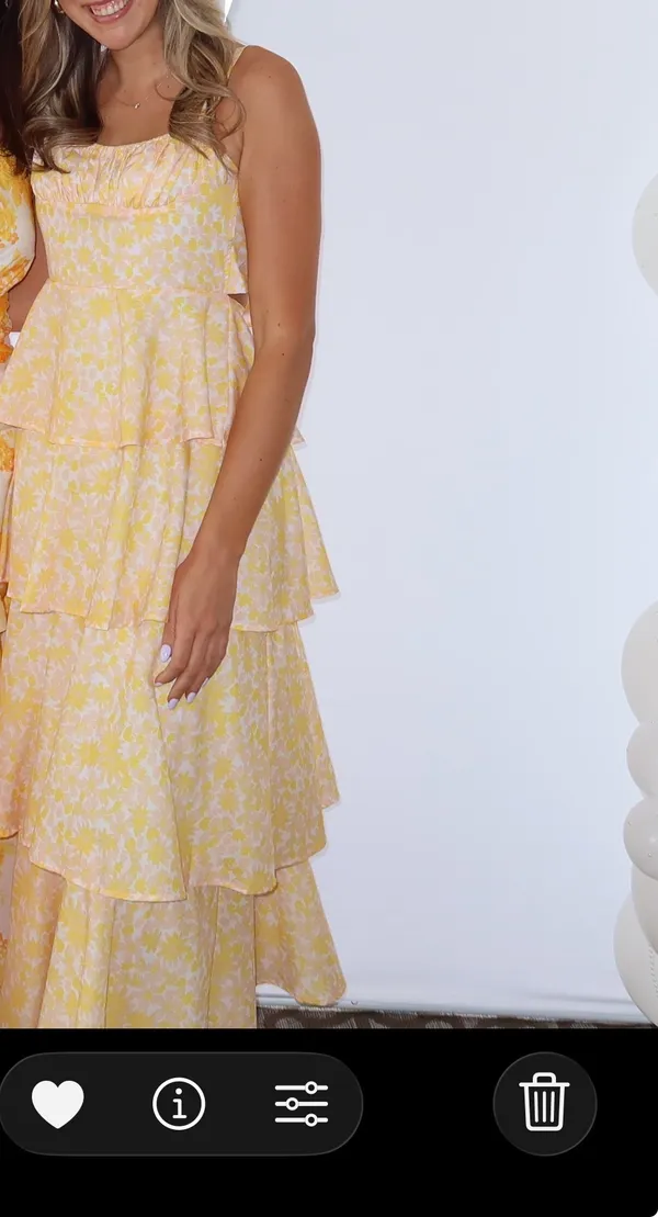 Selfie Leslie Yellow Floral Tiered Maxi Dress - Image 2