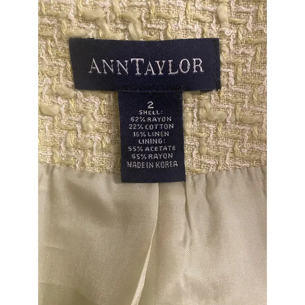 Ann Taylor Textured Tweed Jacket Blazer Pale‎ Green Sz 2 Easter Career Church - Image 4