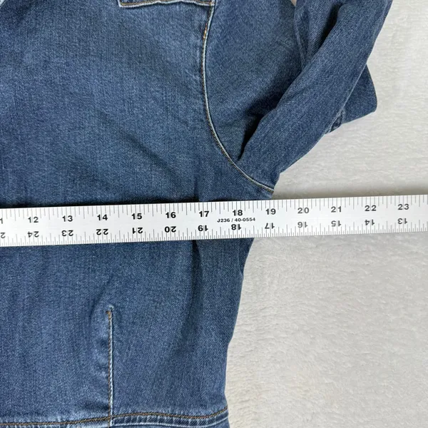 Reformation Jeans Arizona Dress Severn Blue Denim Mini Button Front Size 12 - Image 5