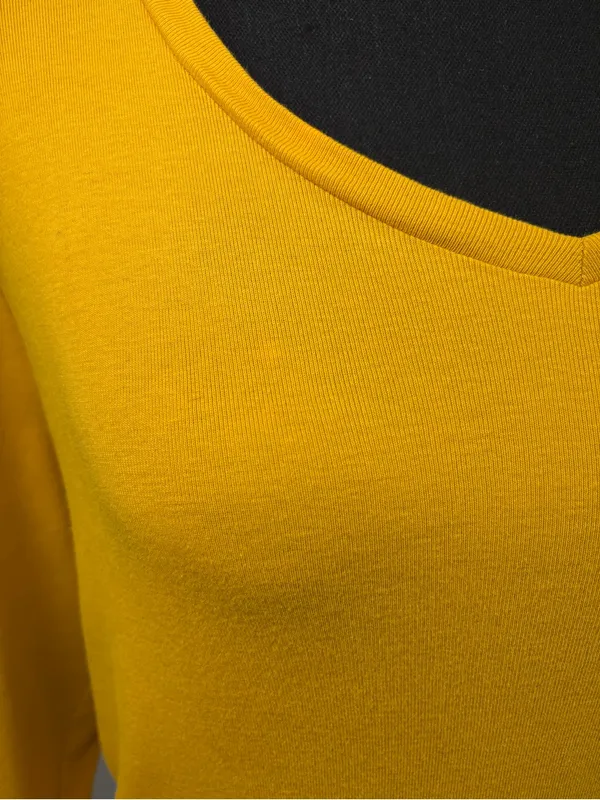 Scoop Neck Long Sleeve Top Mustard Yellow - Image 5