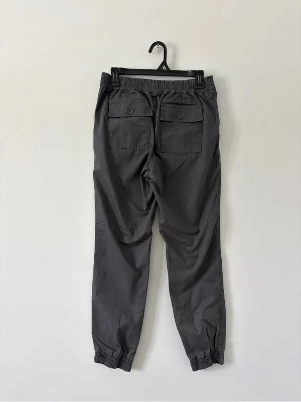 Pact Organic Cotton Side Ankle Zip Casual Utility Joggers Dark Grey Small - Image 4
