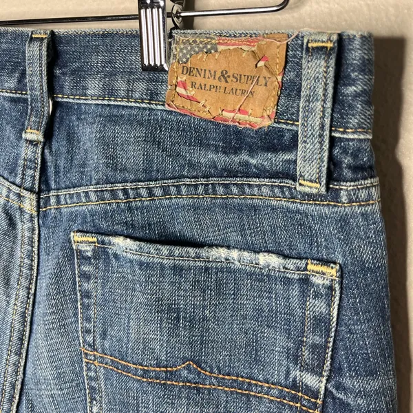 Denim & Supply Ralph Lauren Floral Patchwork Cut Off Mini Denim Shorts - Image 5