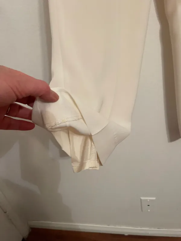 Classic White Tailored Pants Size M - Image 7