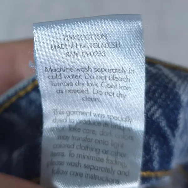 PacSun High‎ Rise Straight Jeans Women 30x27 Blue Button Fly Raw Hem 90s Mom - Image 10