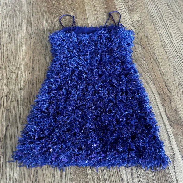 Urban Outfitters Purple feather mini dress - Image 4