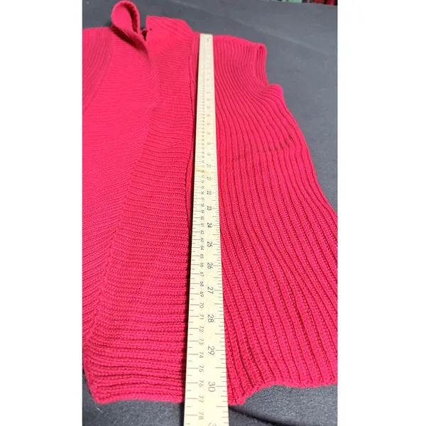 Chico's Size 0 - US 4/Small Red Sleeveless Open Front Long Cardigan Vest Cotton - Image 8