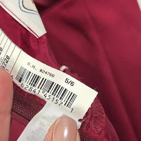 Alfred Angelo Burgundy Satin Open‎ Back Bow Maxi Dress Gown Prom Juniors 5/6 - Image 10