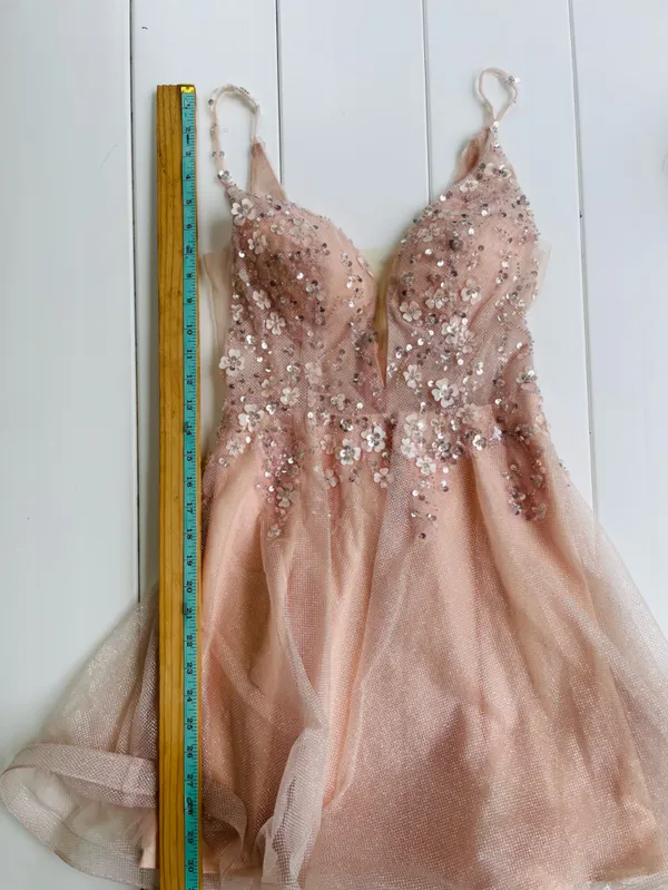 Narianna Pink 3D Floral Semi Formal Sparkle Dress, Size 4 - Image 6