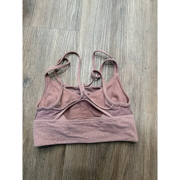 LULULEMON Nulu Mesh Support Yoga Bra Sz‎ 4 Jewel Emboss Spiced Chai - Image 2