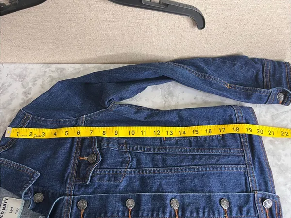 Old Navy Womens Jacket Denim Jean Dark Wash Classic Trucker Style - Image 8
