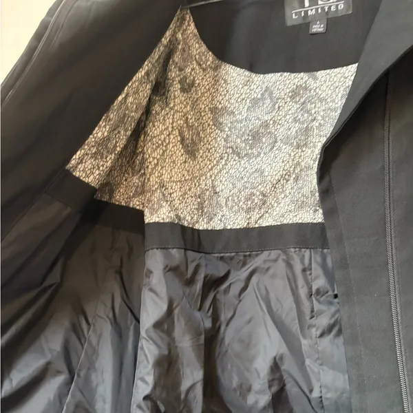 FS Limited Black Belted Jacket Asymmetrical Zip Trench Coat L - Image 5