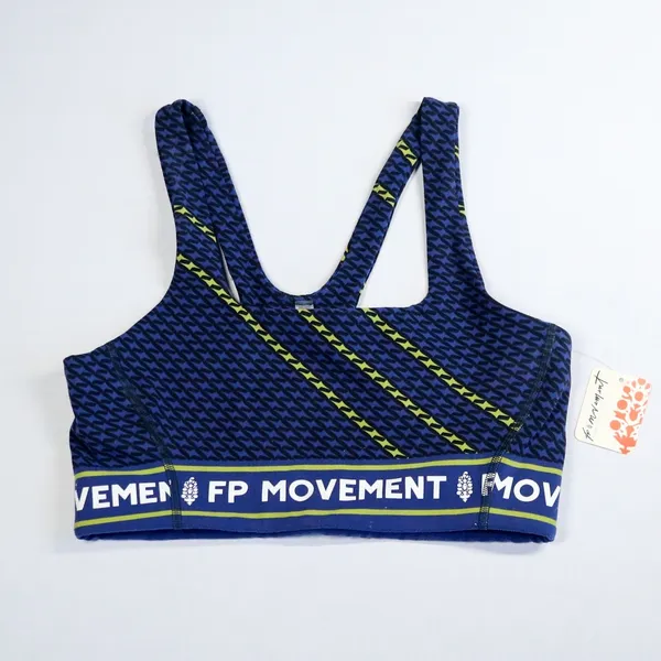 Free People FP Movement Never Better Sports Bra Women S Blue BlackActivewear NWT - Image 3