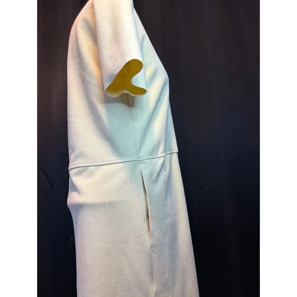 Zara Pale Yellow‎ Textured Short Sleeve Shift Dress with Pockets 5070/451/300/S - Image 9