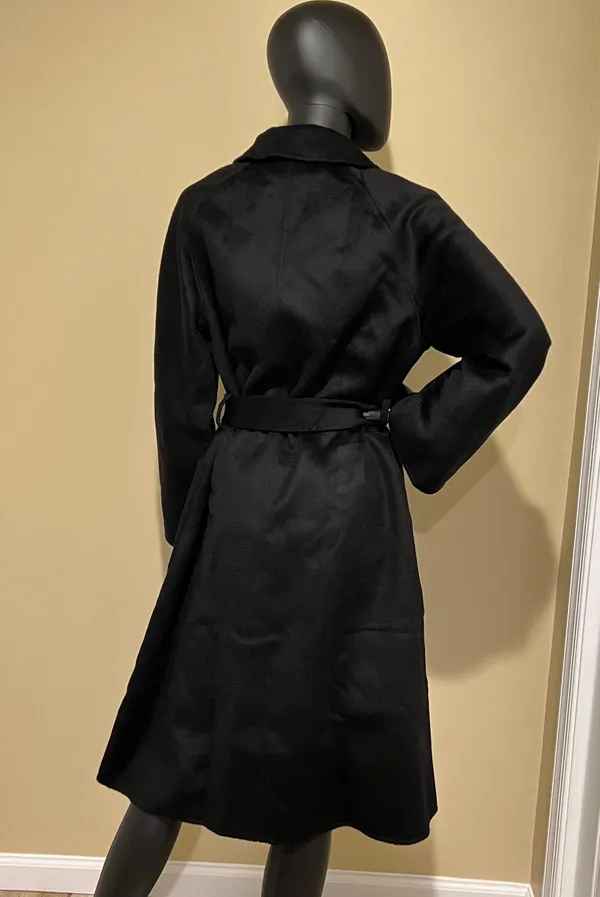 Wool Trench Coat Winter Jacket Parka Bomber Office Coat Wool Jacket Fall Long Jacket Black - Image 3