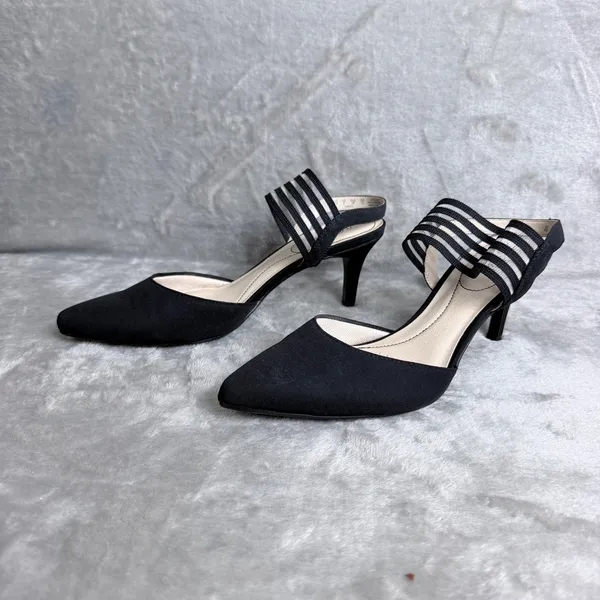 LifeStride Sanya Kitten Heels Pointed Toe Evening Formal Career Pumps 8M Black - Image 2