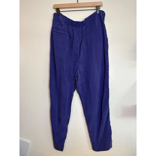 Anthropologie‎ Purple Wrap Front Tapered Pants XL Modal Blend High Waist Boho - Image 3