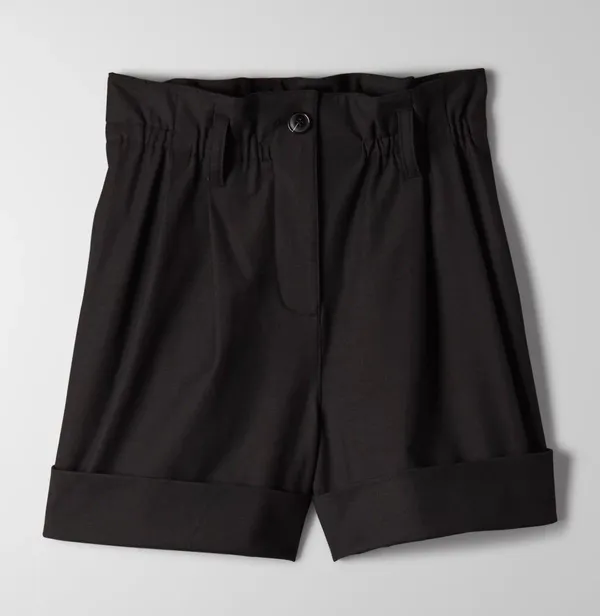 Aritzia Sunday Best Black Aki Paperbag High Rise Shorts - Image 2