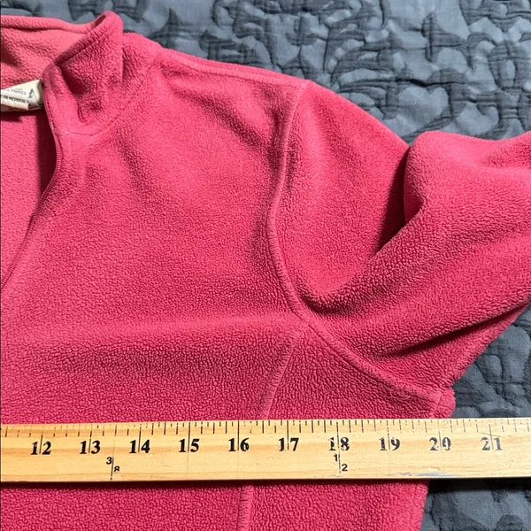 L.L. Bean women’s size small pullover fleece 1/4 zip jacket sweater coral salmon - Image 4