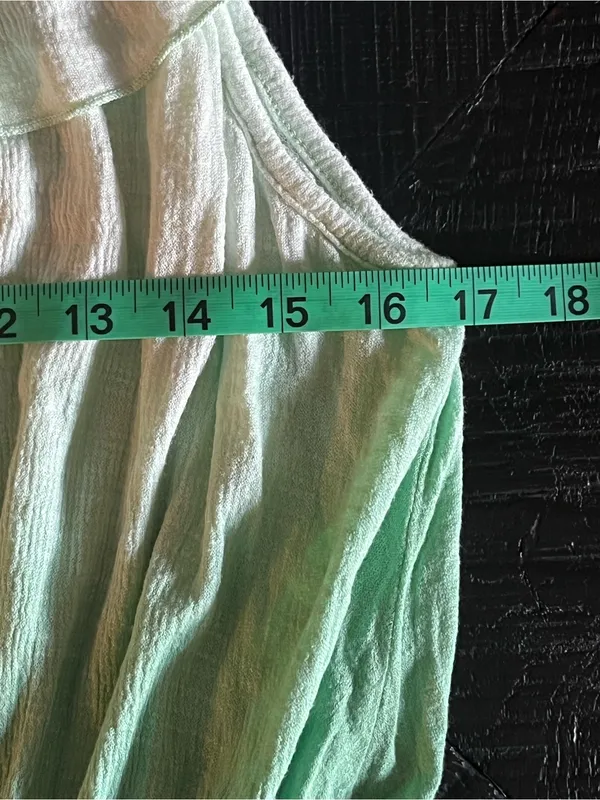 Free People Cora Lee Women’s Off-Shoulder Ruffle Ombre Green Blouse Size L - Image 6