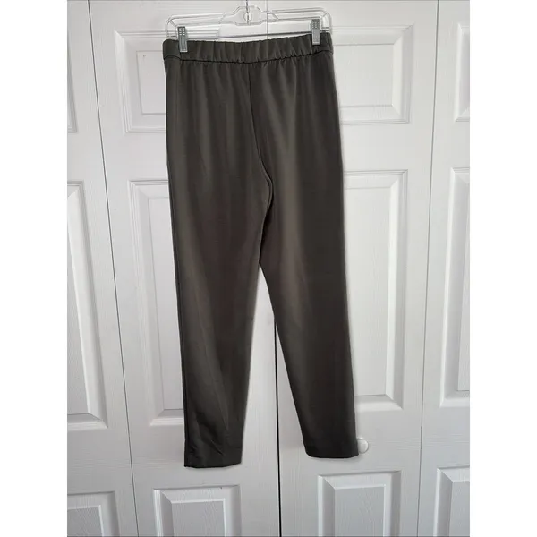 Elie Tahari Pull On Straight Leg Pants Womens Size S Gray Olive‎ Stretch Ponte - Image 5