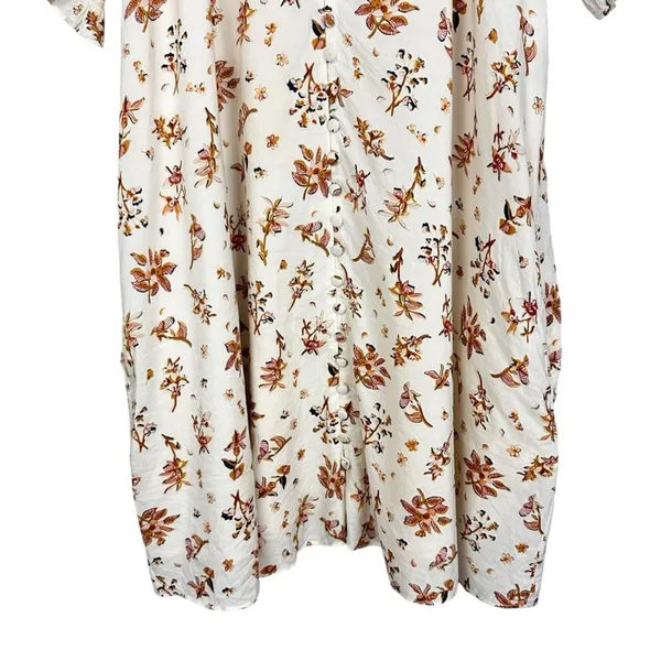 Madewell Ruffle Button Front Trapeze A-line Babydoll Dress Floral Reef Sz Small - Image 7