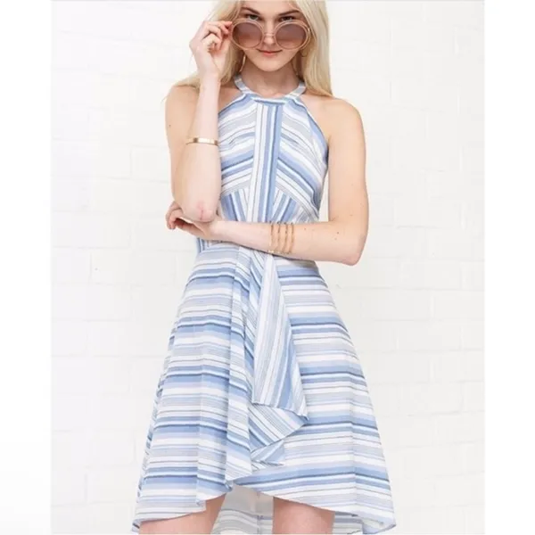Amanda Uprichard Vineyard Striped Cotton Mini open back size large black white‎ - Image 3