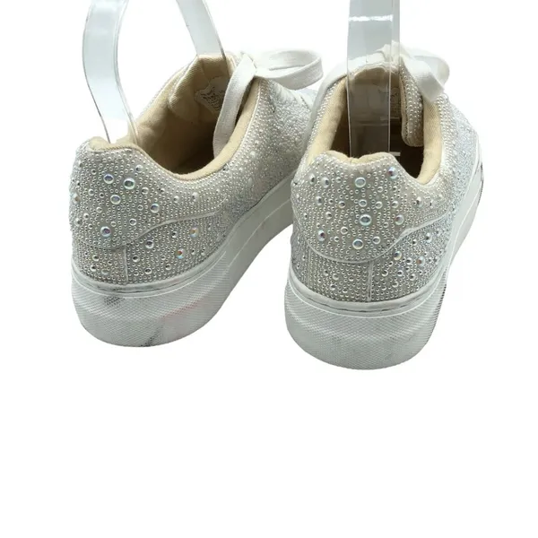 Betsey Johnson Sidny Pearl Sneakers Lace Up White 6.5 - Image 8