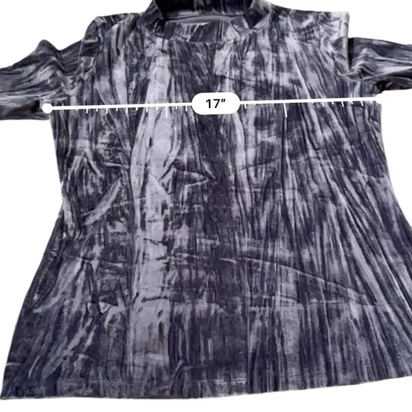 Anthropologie Pilcro Velveteen Mock‎ Neck Short Sleeve Top in Slate Sz S - Image 7