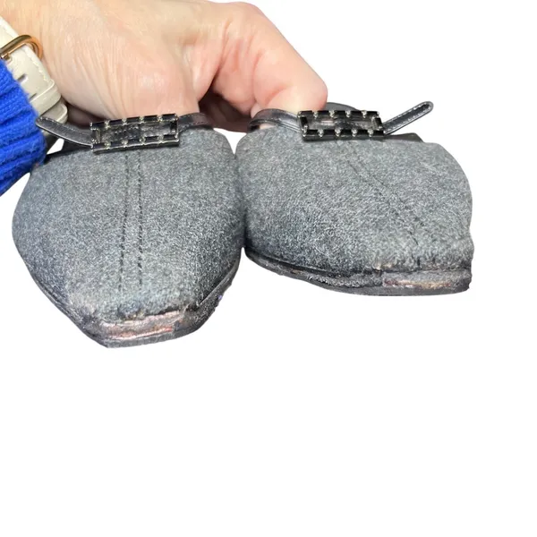 Gray Wool Mules Slip On Women EU 40‎ US 9 Unbranded - Image 4