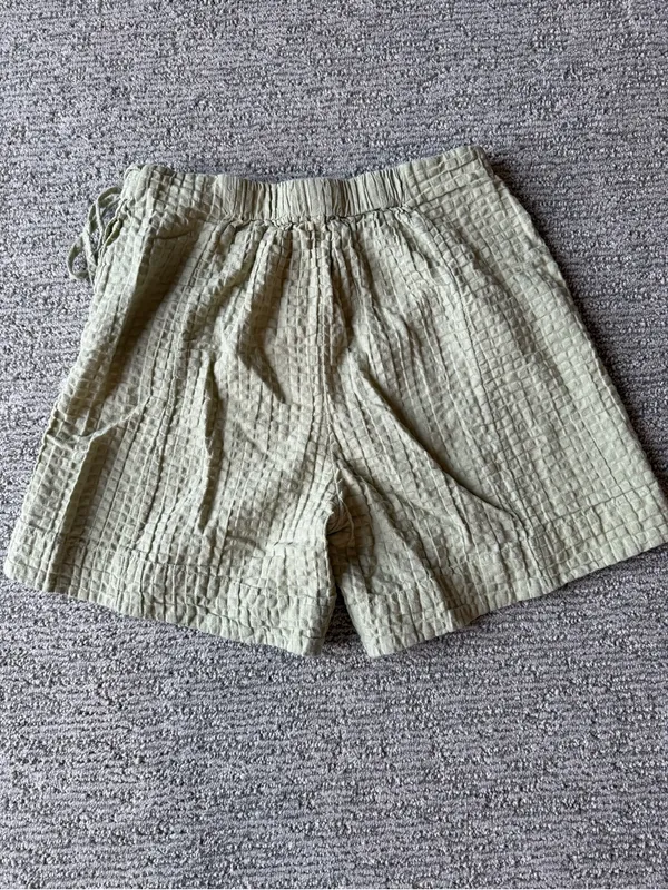 Free People Waffle Knit Sage Green Tie‎ Shorts Size XS - Image 5