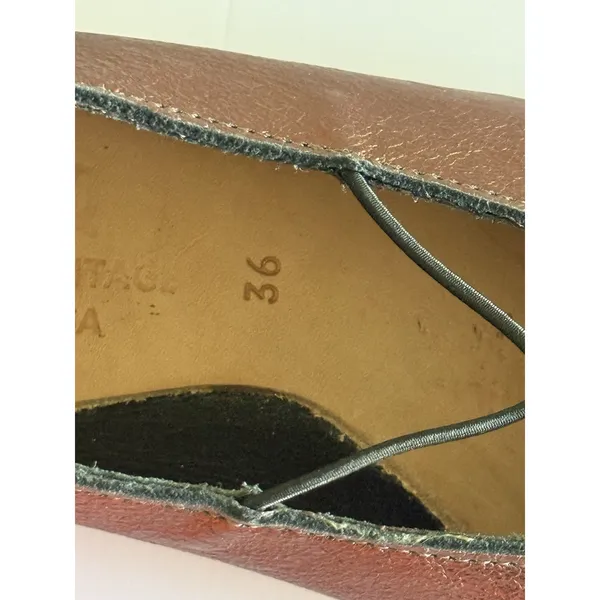 CYDWOQ Stage Flat Leather Mary Janes 36 Copper Art to Wear Shoes Handmade In USA - Image 8
