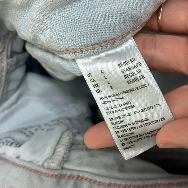 American Eagle Women Super Stretch Light Blue Denim Ripped Jegging jeans size 4‎ - Image 12