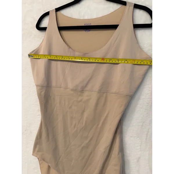 Spanx by Sara Blakely Womens 2X Bodysuit Shapewear Tan Sleeveless Scoop‎ Neck - Image 5