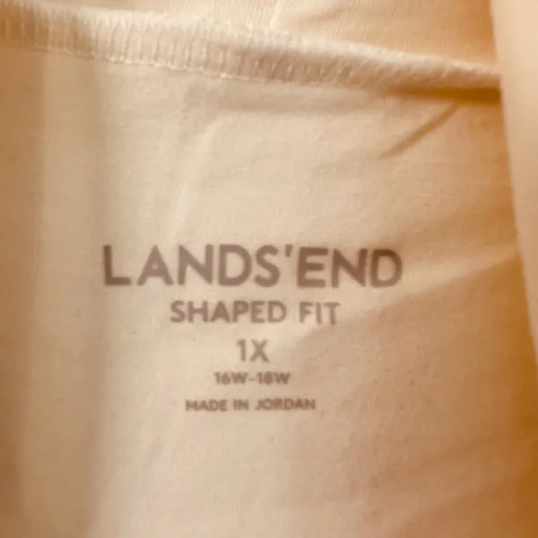 Lands End Shaped Fit Ivory Turtleneck Long Sleeve Top 1X 16W-18W Cotton Modal - Image 4