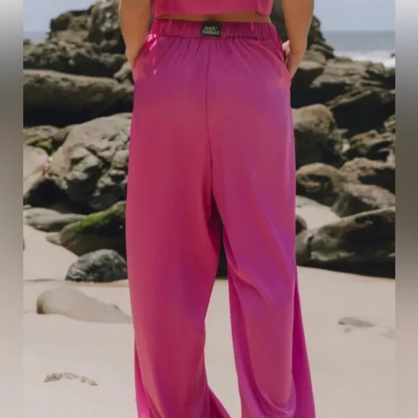 Daily Drills Silky Resort Pants Hot Pink XS/S - Image 2
