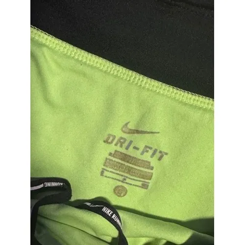 Nike Dri-FIT Running Shorts Womens Small Blue Green Geometric Digital Print Zip‎ - Image 3