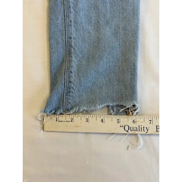 American Eagle Curvy Mom Jeans Light Wash Distressed‎ High Rise Blue Denim 26x26 - Image 6