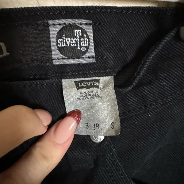Vintage Silver Tab Levi's Jeans‎ Slim Straight Leg Black High Rise USA Sz 26 - Image 5