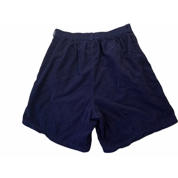 Vintage Women Medium Shorts Mom‎ Casey Max High Rise Pleated Blue Corduroy - Image 2