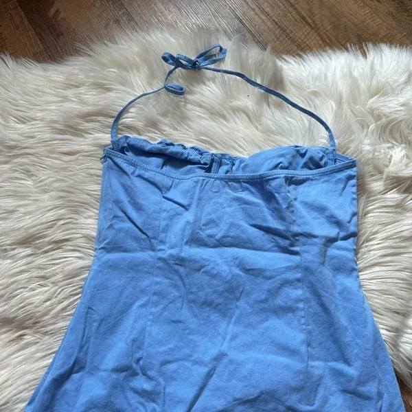 BEGINNING BOUTIQUE Love Again Blue Halter Mini Dress - Image 10
