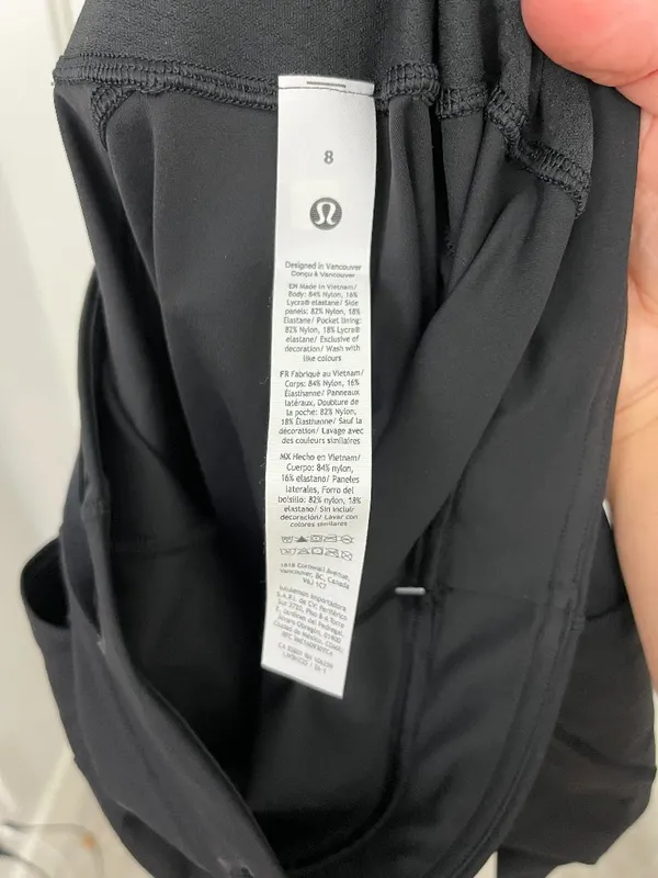 NWT Lululemon Fast and Free HR Tight 25" Drawcord Size 8 Black - Image 4