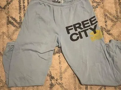 Free City Light Blue And Yellow Limited Sweats - Image 2