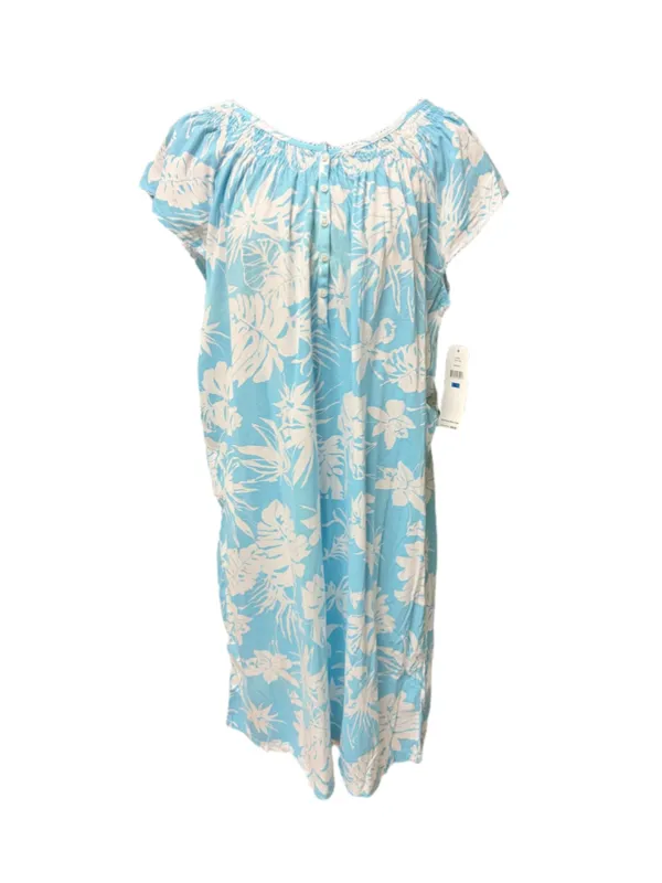 LAUREN Ralph Lauren Blue White Floral House Dress Size XL NWT - Image 2