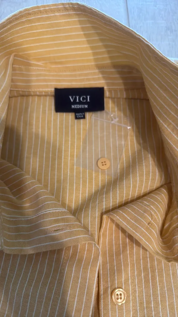 Vici Yellow Striped Shirt - Image 3