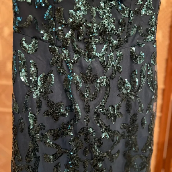 Elegant Teal Sequin Mini Dress - Image 3