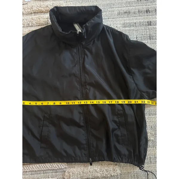 Fabletics Womens Black Full Zip Windbreaker Jacket‎ Ruched Sleeve Size L - Image 4