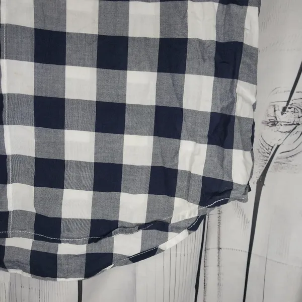 J.Crew Mercantile Gingham Plaid Popover Preppy Business Casual Short Sleeve Top - Image 3